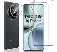 Locofun Verre Trempé pour Realme 14 Pro, 2 Pièces Protection écran Film avec 2 Pièces Caméra Arrière Protecteur, Dureté 9H Film Objectif Ultra HD Vitre Trempé