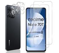 Locofun Verre Trempé pour Realme Note 70T, 2 Pièces Protection écran Film avec 2 Pièces Caméra Arrière Protecteur, Dureté 9H Film Objectif Ultra HD Vitre Trempé