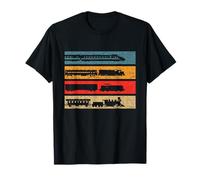 Locomotive à vapeur rétro d'époque pour trains express T-Shirt