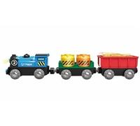 locomotive de rames avec wagons de marchandises en 3 parties