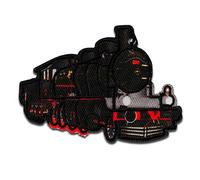 Locomotive train ferroviaire - Ecusson thermocollant patches appliques, Taille: 7 x 4,8 cm