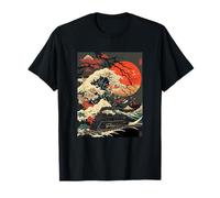 Locomotive Train Japanese Wave Art T-Shirt