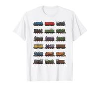 Locomotive Train Vintage Love Grid Kids Boys T-Shirt