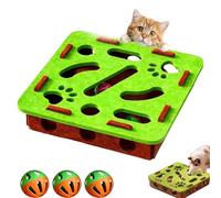 LOCPUFF Cat Nail File Enrichment Box with Bell Ball & Sandpaper Inside, Cat Scratch Puzzle Enrichment Box Nail File, Gift for a Cats That Hates Having Its Nails Trimmed (Green,Square)