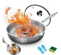 LOCPUFF Titanium Pan - Extreme Heat-Resistant & Lasts a Lifetime, 2026 Upgrade Titanium 12 Inch Frying Pan, Fast Heating, Even Heating for Cooking with All Cooktops (11.81 inch)