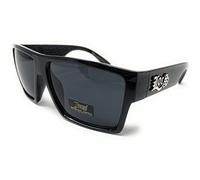 Locs 91105 Lunettes de soleil noires | Authentique Gangster Flat Top Lowrider Maddogger, noir