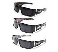 Locs Gangsta Lunettes de soleil Divers Combos 58 Style, Lot de 3 bandanas noirs unis rouges et blancs
