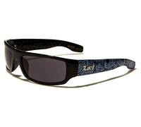 Locs lunettes de soleil enveloppantes mode ville habillé rap rapper poker motard femmes hommes 8LOC9003-BDNA (branches bleu)