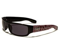 Locs lunettes de soleil enveloppantes mode ville habillé rap rapper poker motard femmes hommes 8LOC9003-BDNA (branches grenat)
