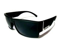 Locs Lunettes de soleil plates pour homme avec monture argentée noire 91026, Noir, 5.5w x 1.75h