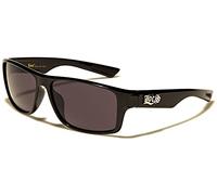 Locs lunettes de soleil poker rap rappeur mode ville habillé femmes hommes 8LOC91111-BK (monture noir brillant verres gris)