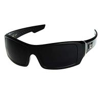 Locs Lunettes de soleil rectangulaires Hardcore Wrap 63 mm pour homme, Noir avec logo bloc, Medium