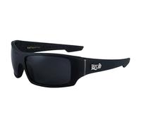 Locs Lunettes de soleil rectangulaires Hardcore Wrap 63 mm pour homme, Finition caoutchoutée noir mat, Large
