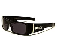 Locs lunettes de soleil urbain mode ville habillé rap motard biker rappeur poker femmes hommes 8LOC9058 (monture noir brillant verres gris)