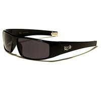 Locs lunettes de soleil urbain poker rap rappeur mode ville habillé femmes hommes 8LOC9035 (monture noir brillant verres gris)