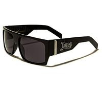 Locs lunettes de soleil urbain poker rap rappeur mode ville habillé femmes hommes 8LOC91010 (monture noir brillant verres gris)