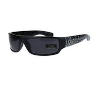 Locs Mad Dog Hardcore Gangster Cholo Lunettes de soleil rectangulaires étroites, Bandana noir, taille unique