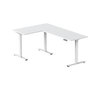 Loctek Bureau d'angle réglable - Moteur simple - Colonne à 2 niveaux - Blanc