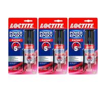 Loctite Colle Power Epoxy Rapide 25 ml Résine Transparente Réajustable Seringue Auto-mélangeuse (Lot de 3)