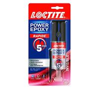 Loctite Colle Power Epoxy Rapide 5 Minutes 25 ml, Colle epoxy réajustable, colle forte résistante avec seringue auto-mélangeuse, colle résine epoxy transparente