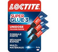 Loctite Super Glue-3 Mini dose (3 x 1 g), colle extra forte pour réparation de qualité, colle forte & rapide tous matériaux, colle universelle liquide en format doses