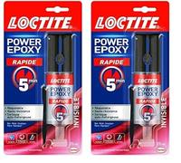 Loctite Power Epoxy Rapide 5 Minutes 25 ml, Colle Epoxy Réajustable Forte Résistante, Résine Transparente Avec Seringue Auto-Mélangeuse (Lot de 2)