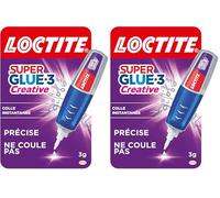 Loctite - Super Glue-3 Creative (stylo de 3 g) - Colle gel cyanoacrylate ultra précise qui ne coule pas - Colle forte pour collage rapide et puissant sur surfaces poreuses et verticales (Lot de 2)