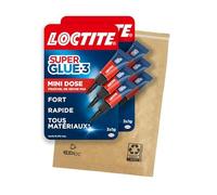 Loctite Super Glue-3 Mini dose lot de 6, colle extra forte pour réparation de qualité, colle forte & rapide tous matériaux, colle universelle liquide en format doses, 6 x 1gr