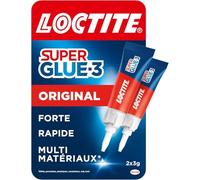 Loctite Colle Super Glue-3 Original – Forte, résistante, tous matériaux, transparente – 2 x 3 g