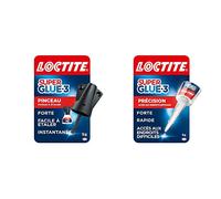 Loctite Super Glue-3 Pinceau - Colle Forte à Séchage Instantané avec Pinceau Applicateur - Transparente, Flacon 5g & Super Glue-3 Précision
