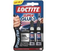 Loctite – Colle Super Glue-3 Power Gel – Gel multi-matériaux, transparente, ultra résistante – 2x3 g