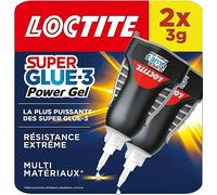 Loctite Super Glue-3 Power Gel Control lot de 2, Colle instantanée surpuissante avec débit contrôlé, Colle universelle pour la plupart des matériaux, colle gel dans un flacon anti-choc 2x3g