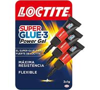 Loctite Super Glue-3 Power Gel Mini Trio Gel adhésif flexible et résistant, colle instantanée pour surfaces verticales, colle transparente extra forte, 3 x 1 g