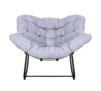locwanot Chaise à bascule d'extérieur surdimensionnée en rotin avec coussin rembourré, chaises œufs de loisirs pour l'intérieur, chaises de salon royal confortables pour balcon, porche, jardin