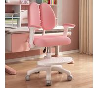 locwanot Chaise de bureau ergonomique pour enfants, chaise d'ordinateur pivotante réglable avec accoudoirs, repose-pieds et double coussin doux, chaise de bureau pour adolescent en pleine croissance
