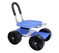locwanot Siège de jardin à roulettes, chariot de jardin roulant avec siège pour travaux de cour, entretien de pelouse, pivotant à 360 ° et réglable en hauteur, tabouret de jardin avec plateau de