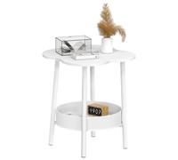 locwanot Table basse moderne, petite table d'appoint en forme de fleur, table de rangement à deux niveaux, table de chevet pour salon, appartement, chambre à coucher, petits espaces, table à goûter de