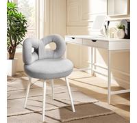 locwanot Tabouret de coiffeuse en velours, chaise de maquillage avec nœud arrière, chaises de coiffeuse du milieu du siècle, chaises de chambre à coucher rembourrées, sièges de coiffeuse modernes sans