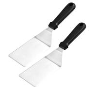LOCZUK 2 Pièces Acier Inoxydable Spatule Cuisine Manche Plastique | Outil Robuste et Souple, Facile à Laver, Coupe Nette, Résistance à Haute Température