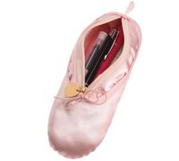 LOCZUK Trousse à Crayons Facile à Nettoyer Grosse Capacité Forme Chaussure de Ballet en Tissu Rose et pour Voyage et Organisation des Petits Objets pour Voyage Organisation des Petits