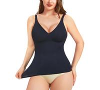 LODAY Compression Tank Tops for Women Tummy Control Shapewear Seamless Body Shaper Workout V-Neck Camisole Cami Tops(Black, Large)