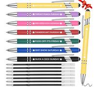 LODDEYEE Lot de 7 stylos à bille amusants pour le bureau - Stylo à bille « Seven Days of the Week Day » - Stylo négatif pour collègue de travail - Encre noire