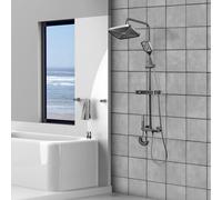 Lodera Colonne Douche Salle de Bain Hauteur Réglable, Mitigeur Douche avec Douchette et Pommeau de Douche, avec Robinet