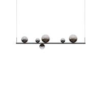 Lodes Random Stick Long Pendelleuchte, Black Chrome / Glossy Smoke