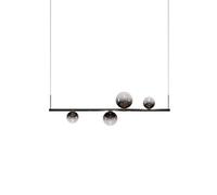Lodes Random Stick Short Pendelleuchte, Black Chrome / Glossy Smoke
