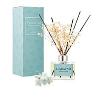 L'odeur Vill Jasmine Blanc Parfum de Maison 200ml avec 6 Bâtonnets diffuseur de Parfum, Reed Diffuseur pour Salle de Bain étagère décoration