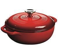 Lodge : 2.84 l/3 gamelles avec support en fonte et en porcelaine émaillée marmite/cocotte-Rouge
