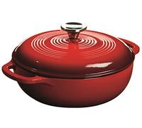 Lodge : 2.84 l/3 gamelles avec support en fonte et en porcelaine émaillée marmite/cocotte-Rouge