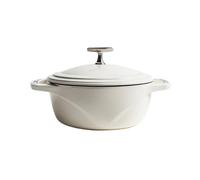 LODGE | Cocotte en Fonte Émaillée 4,2L | Fabriquée aux USA | Compatible tous feux dont four et induction | Blanc