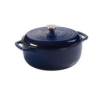 Lodge Cocotte en fonte émaillée de 6 litres avec couvercle - Deux poignées - Passe au four jusqu'à 260 °C ou sur la cuisinière - Utilisation pour mariner, cuisiner, cuire, réfrigérer et servir -